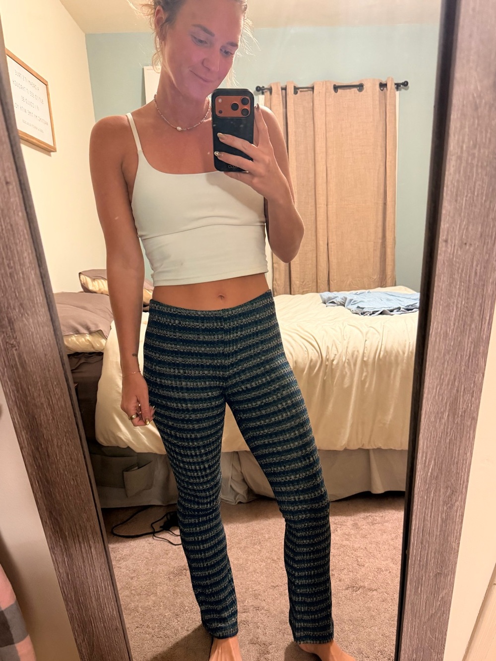 Urban Outfitters Blue Patterned Knit Pants